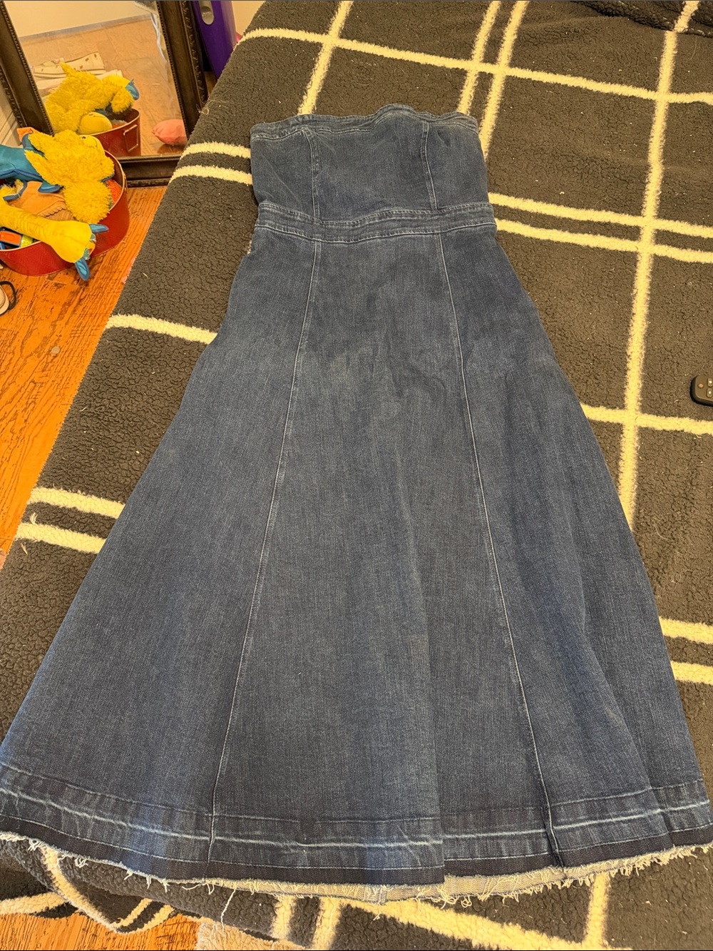 Flying Tomato Dark Blue Denim A-Line dress